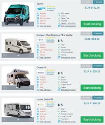 motorhome rental prices